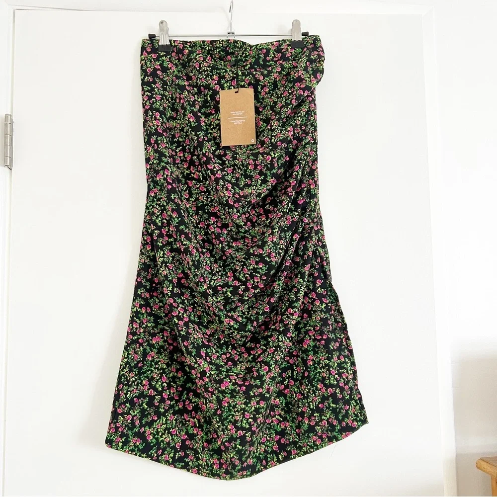NEW Vero Moda Olga Floral Ruched Midi Skirt Size XS - Picture 3 of 8